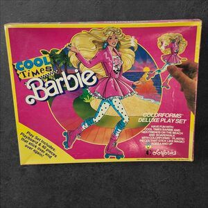 Vintage 1989 Mattel Barbie Cool Times Colorforms Play Set 30/40 Clings Retro